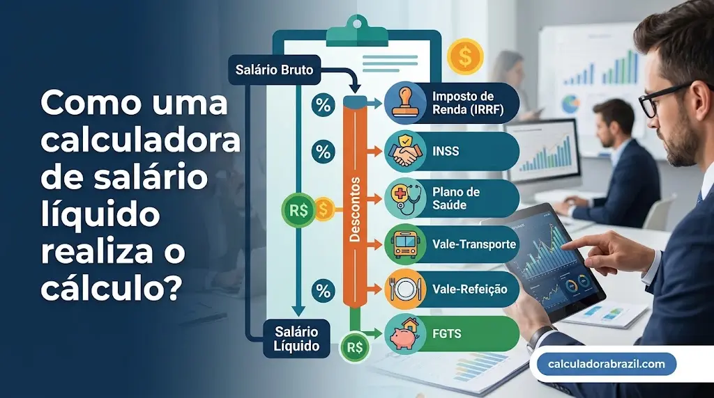 Como uma calculadora de salário líquido realiza o cálculo?
