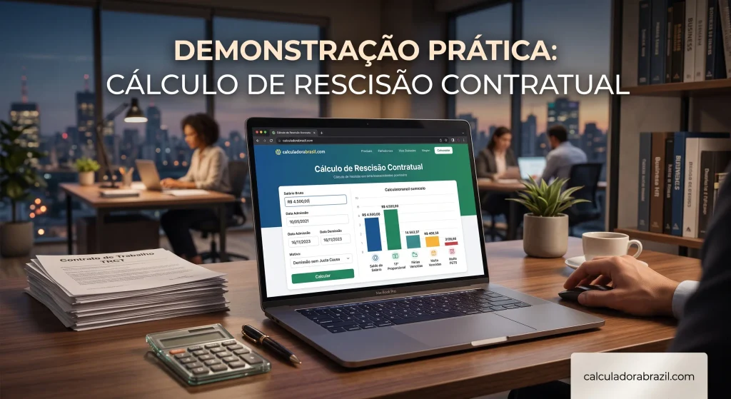 Demonstração Prática: Cálculo de Rescisão Contratual